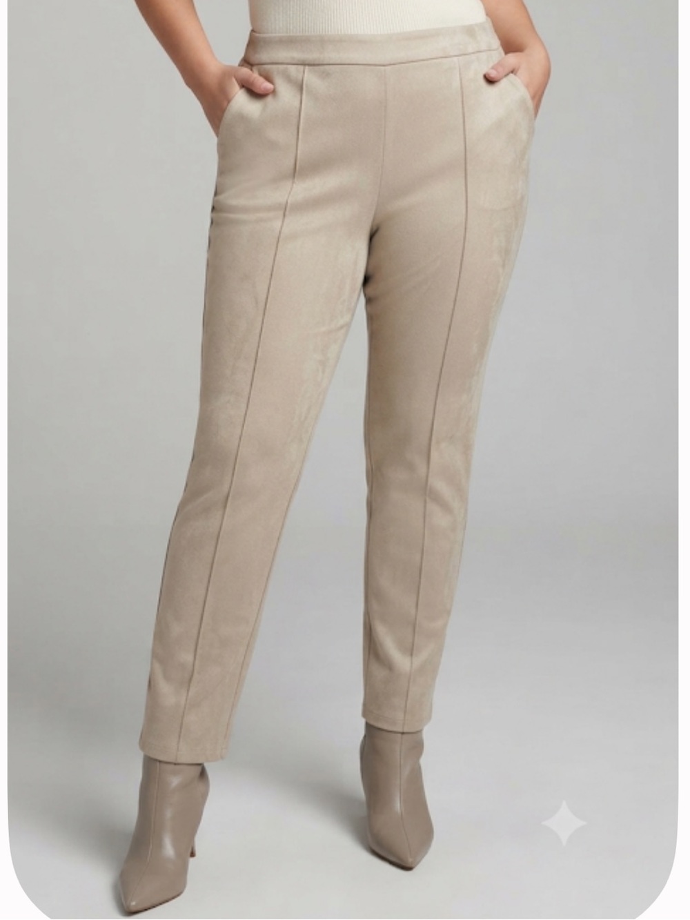 *NEW* VINCE CAMUTO Pintuck Faux Suede Ponte Pants Leggings 3X NWT